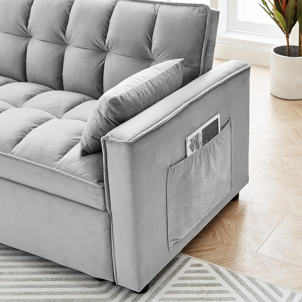 Velvet Convertible Sleeper Sofa Bed Q27030