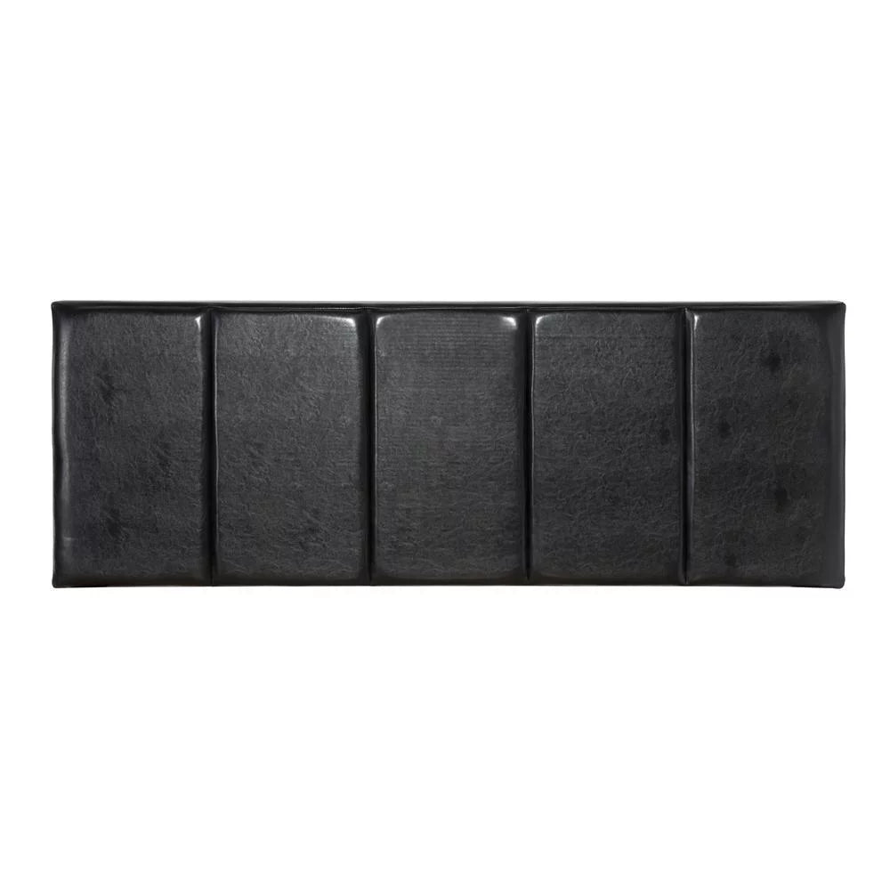Black Faux Leather Upholstered Queen Bed E1396