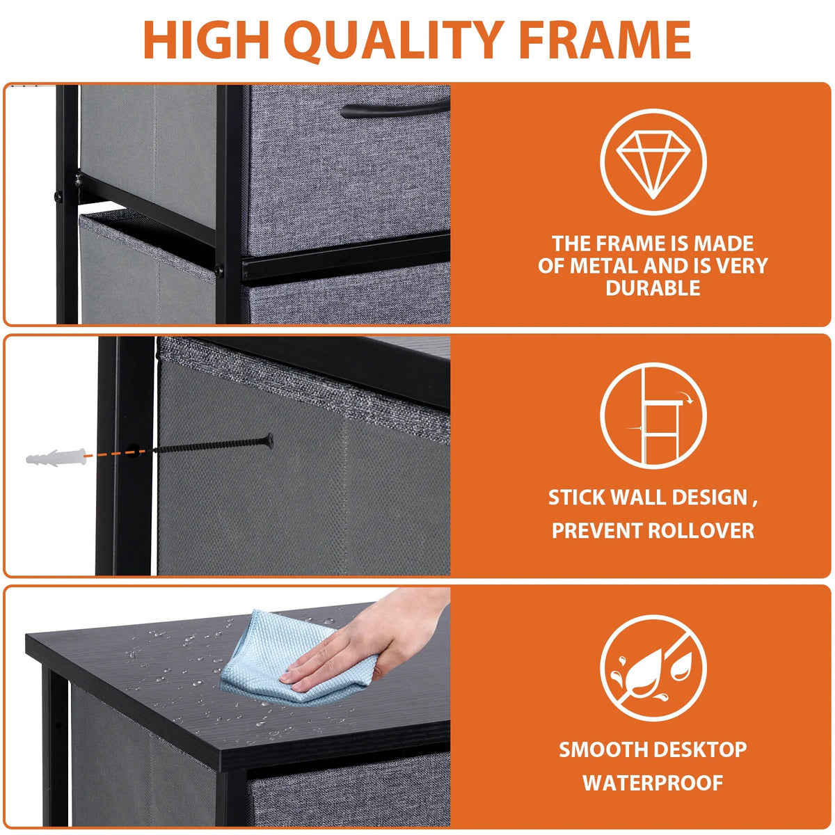 9 Drawer Fabric Storage Dresser W7421