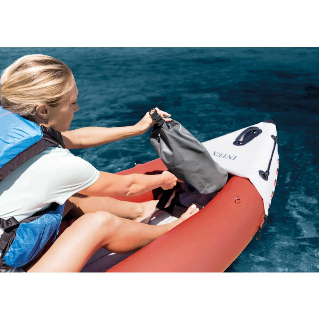 Inflatable 2 Person Vinyl Kayak with Oars & Pump, Red (2 Pack) Y346