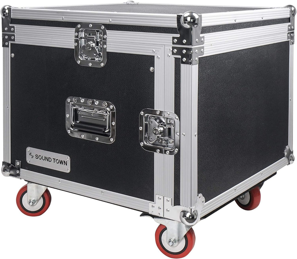 10U ATA Rack Case with 11U Slant Mixer Top and Casters R36732