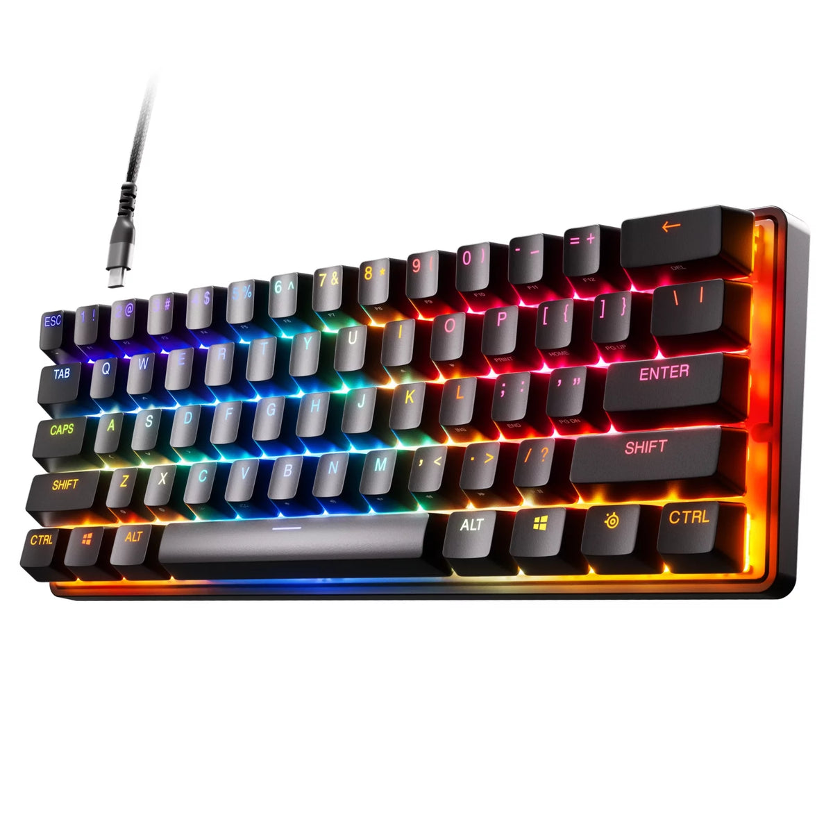 Wired 60% Gaming Keyboard with RGB Lighting - Black A59357