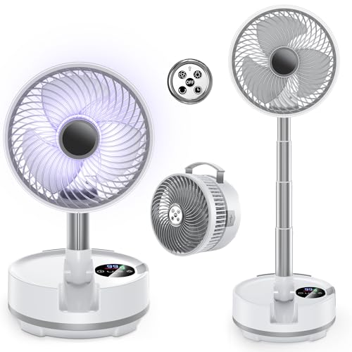 8 inch Portable Rechargeable Oscillating Fan White N5729