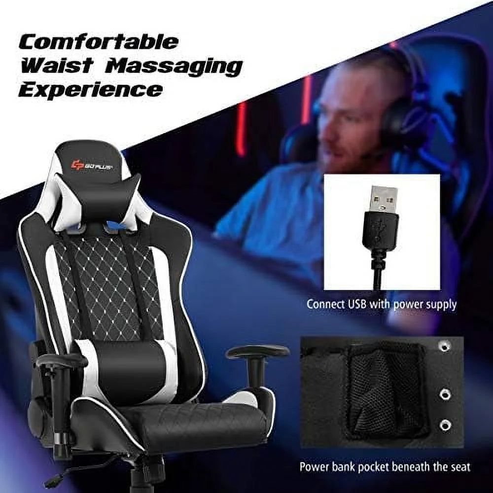 White Gaming Recliner Chair R7798