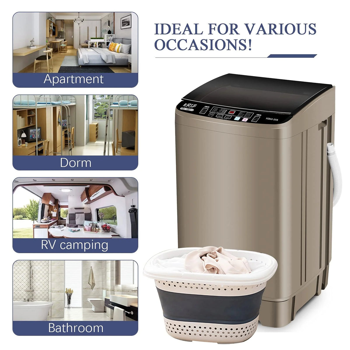 Portable 1.9 Cu.ft Fully Automatic Compact Washer J67555