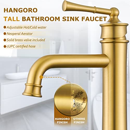 Polished Chrome Tall Single Handle Vessel Sink Faucet with Pop Up Drain B4411