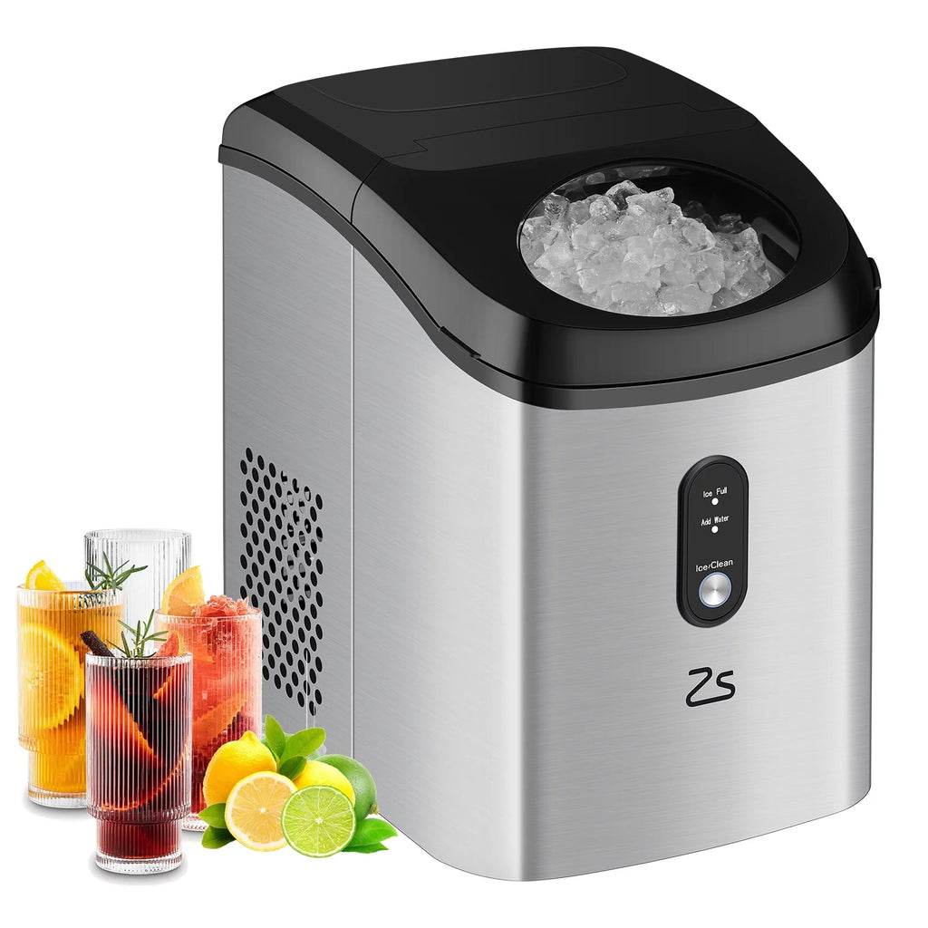 Nugget Ice Maker Countertop, Self-Cleaning Portable with Ice Scoop Z56019