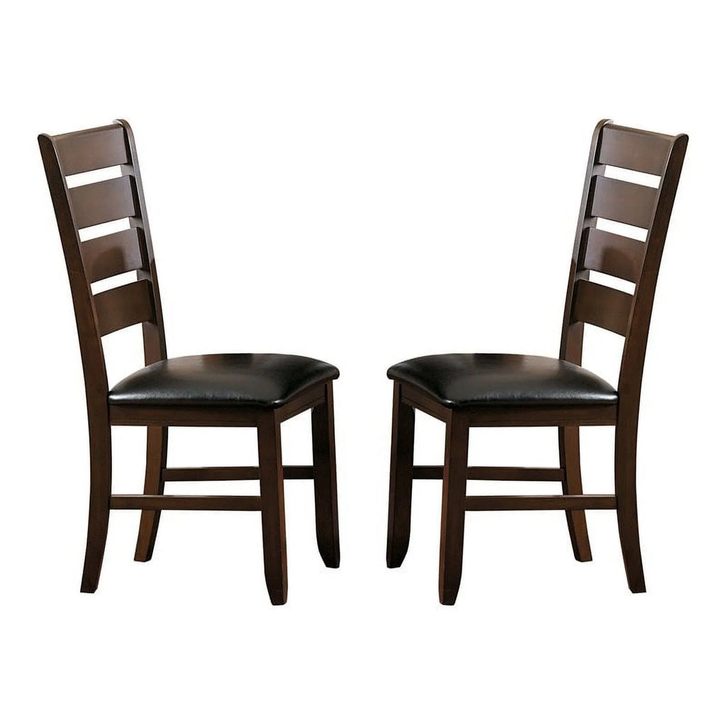 Dark Oak Wood Dining Chair Set of 2 F980