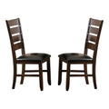 Dark Oak Wood Dining Chair Set of 2 F980