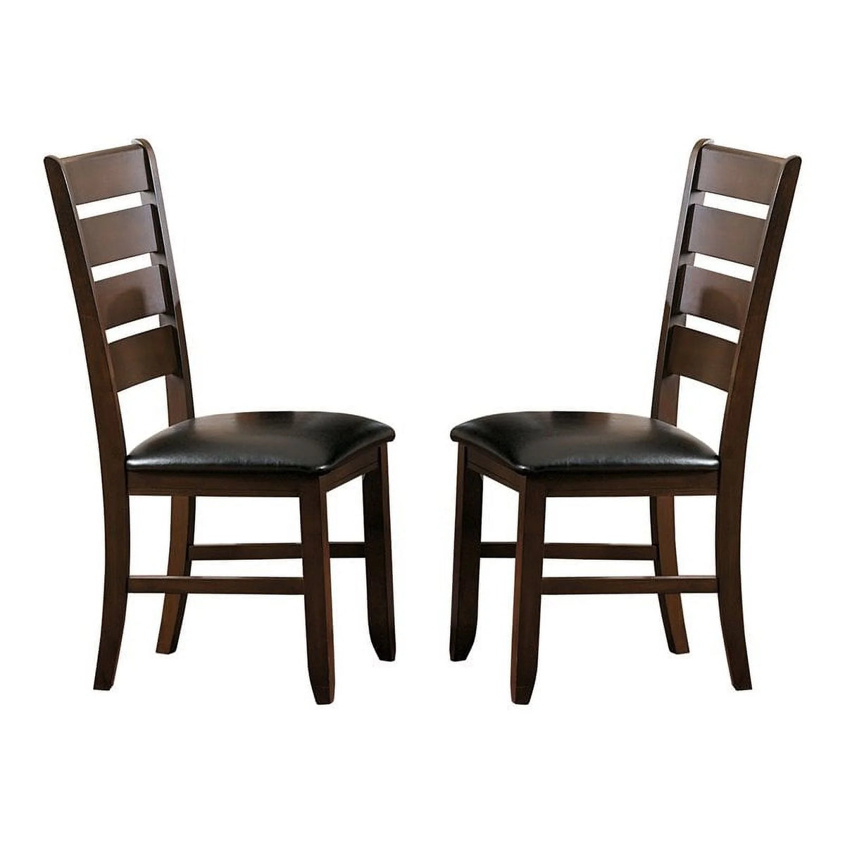 Dark Oak Wood Dining Chair Set of 2 F980