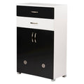 Black and White 2-Tone Shoe Cabinet with Two Doors J251