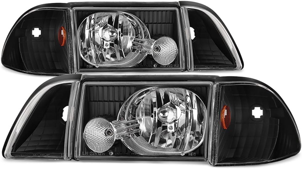 Black Headlights with Corner Signal Lights Set Y8416