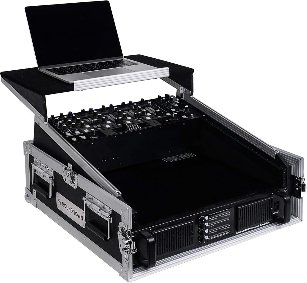 4U PA DJ Pro Audio Rack Case with 13U Slant Mixer Top O264549