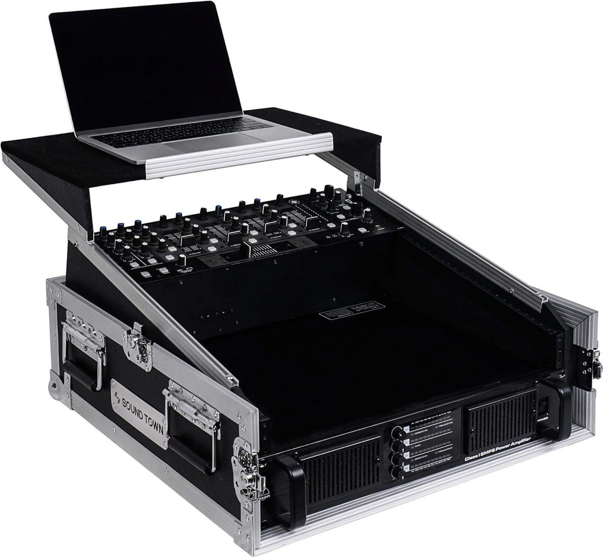 4U PA DJ Pro Audio Rack Case with 13U Slant Mixer Top O264549