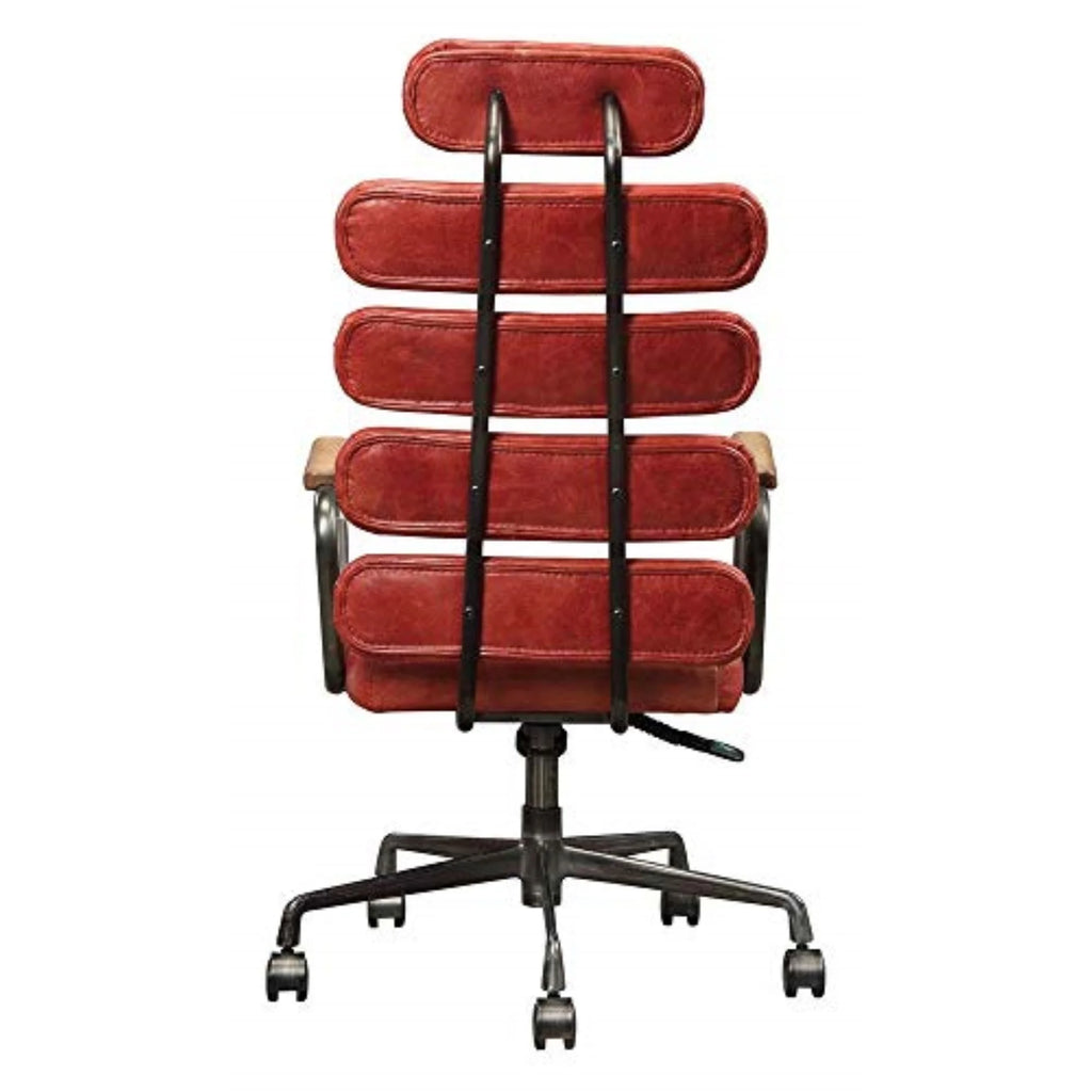 Antique Red Top Grain Leather Executive Office Chair P96524