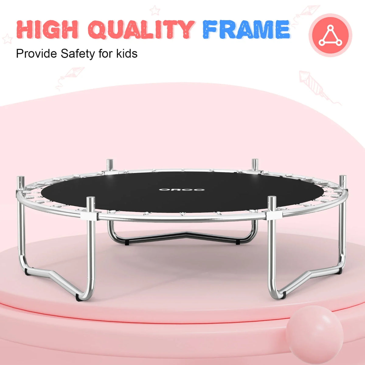 Kids Trampoline with Safety Enclosure and Steel Frame V370