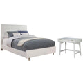 White Full Panel Bed & Bedroom Vanity 2-Piece Set X7639