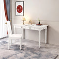 White Executive Desk and Chair Set with Drawer T348