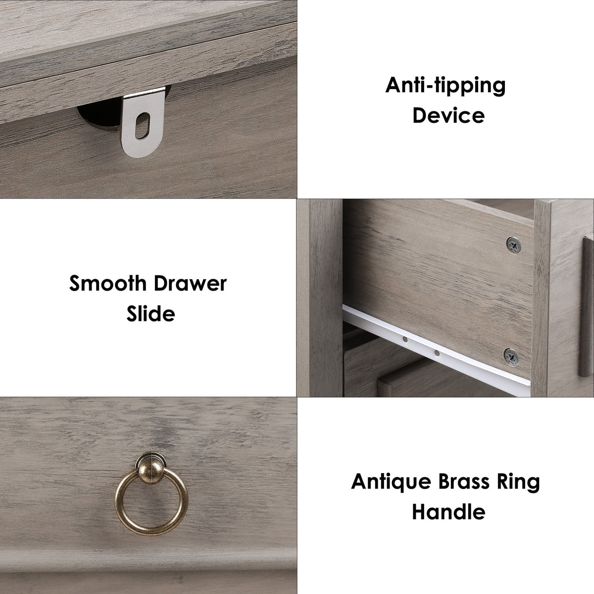 6 Drawer Tall Wood Dresser S22224