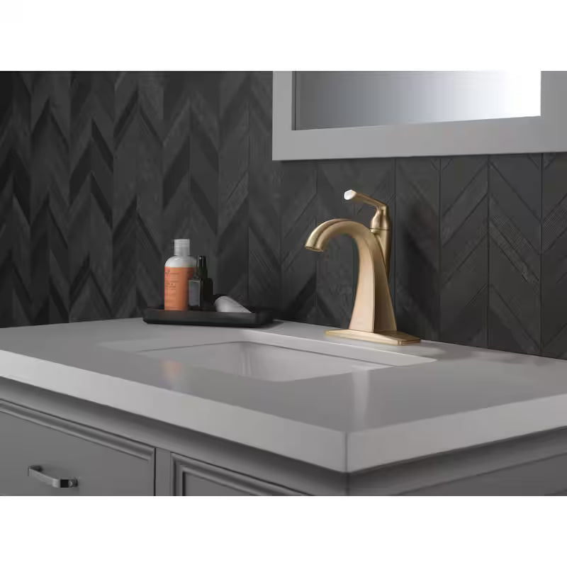 Single-Handle Single Hole Bathroom Faucet in Champagne Bronze B44713