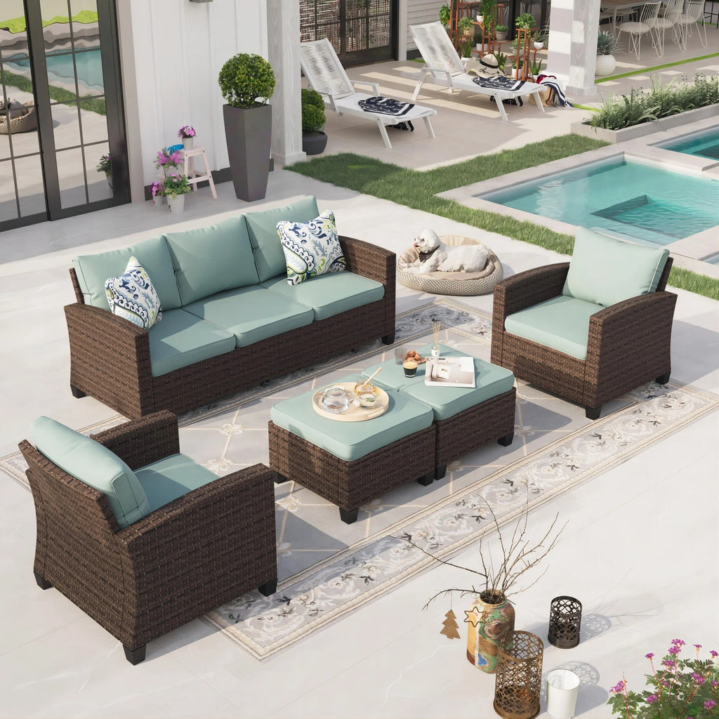 7-seat Wicker Patio Conversation Set O62053