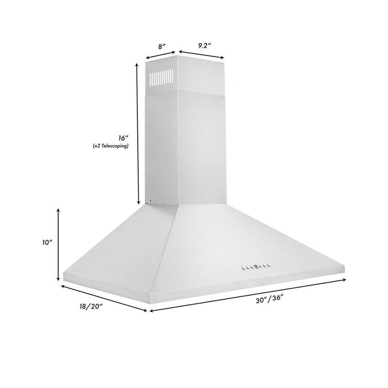 30 in. 400 CFM Convertible Wall Mount Range Hood in Stainless Steel O41709