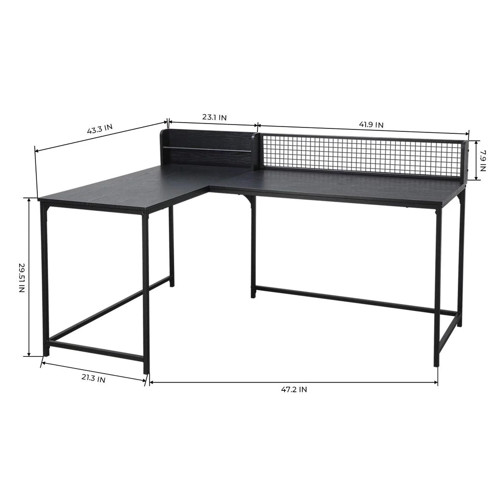 Black L Shaped Corner Desk Z520339