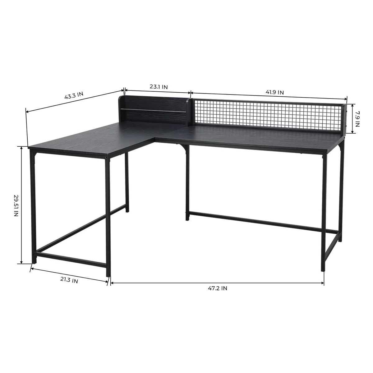 Black L Shaped Corner Desk Z520339