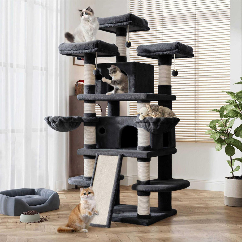 68 Inch Multi-Level Cat Tree with Scratching Posts W2144