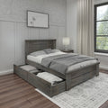 Full Size Wooden Platform Bed with Storage Drawers T1619