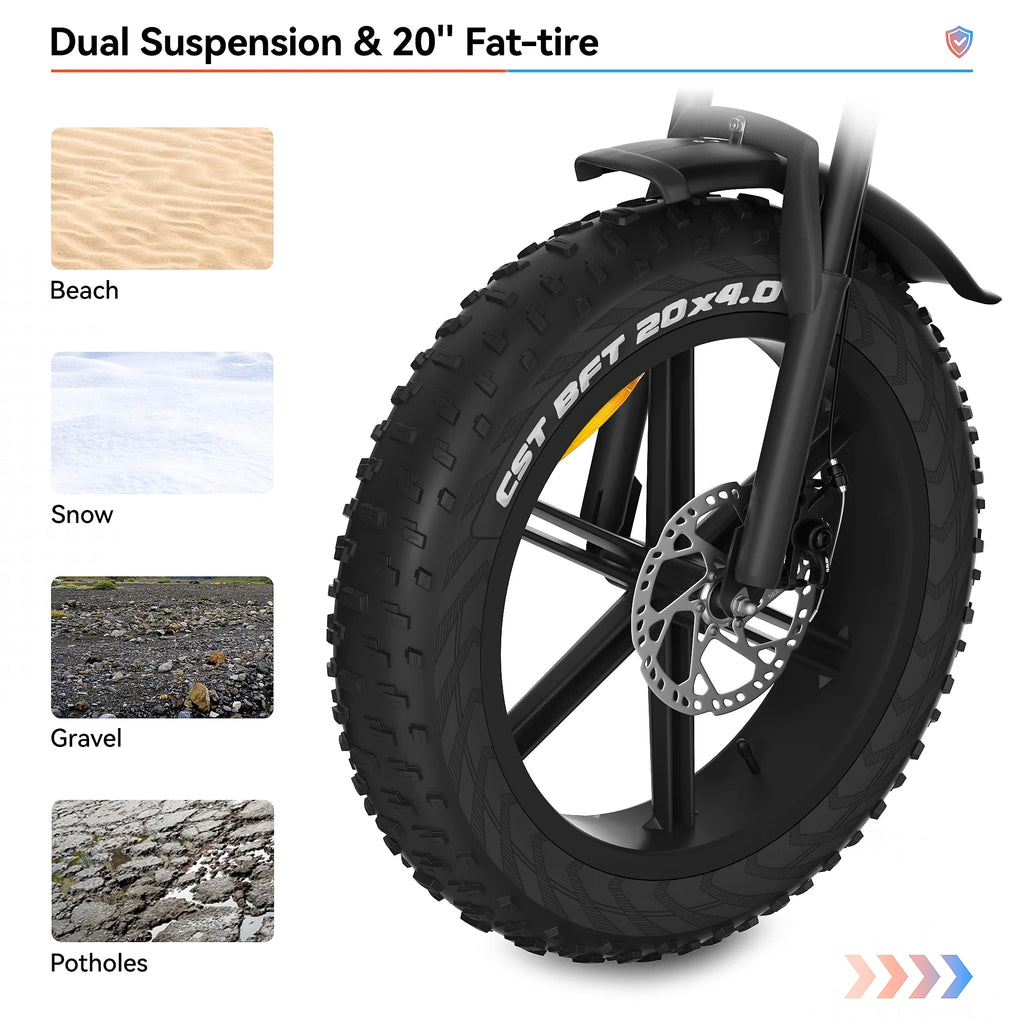 20" Fat Tire 7 Speed Electric Bike T363710