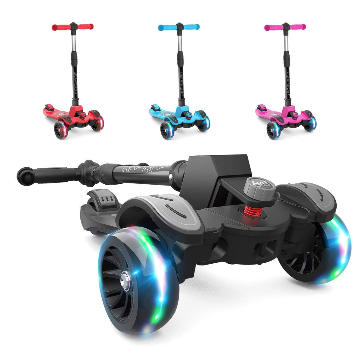 Black Adjustable Height Kids Kick Scooter K994