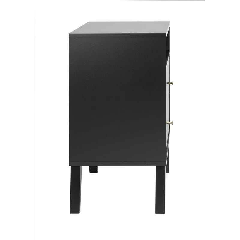 Black 2 Drawer Tall Nightstand M627032