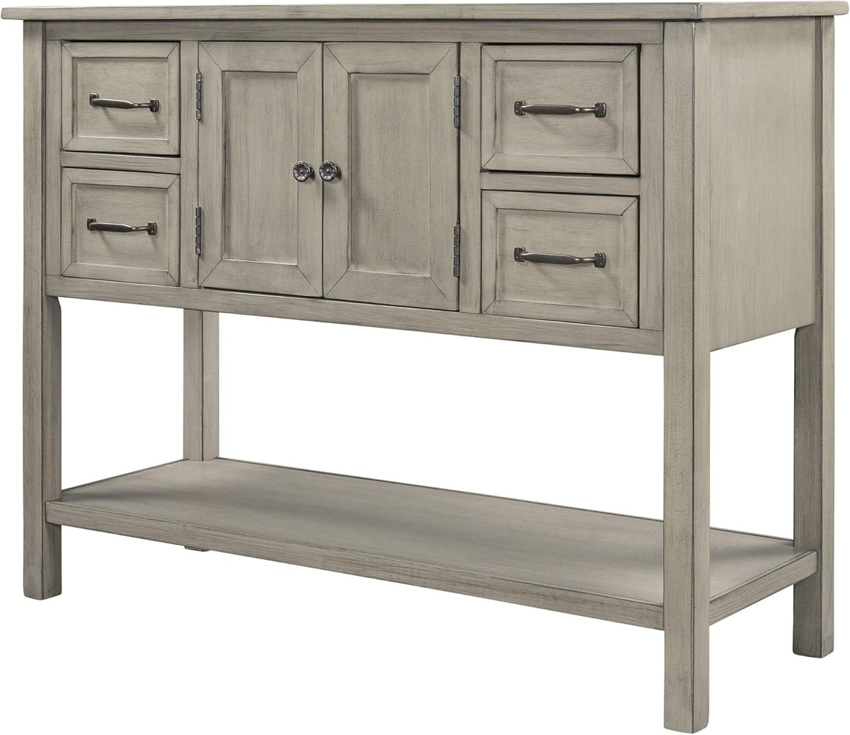 Vintage Console Table with 4 Drawers and Cabinet M9041