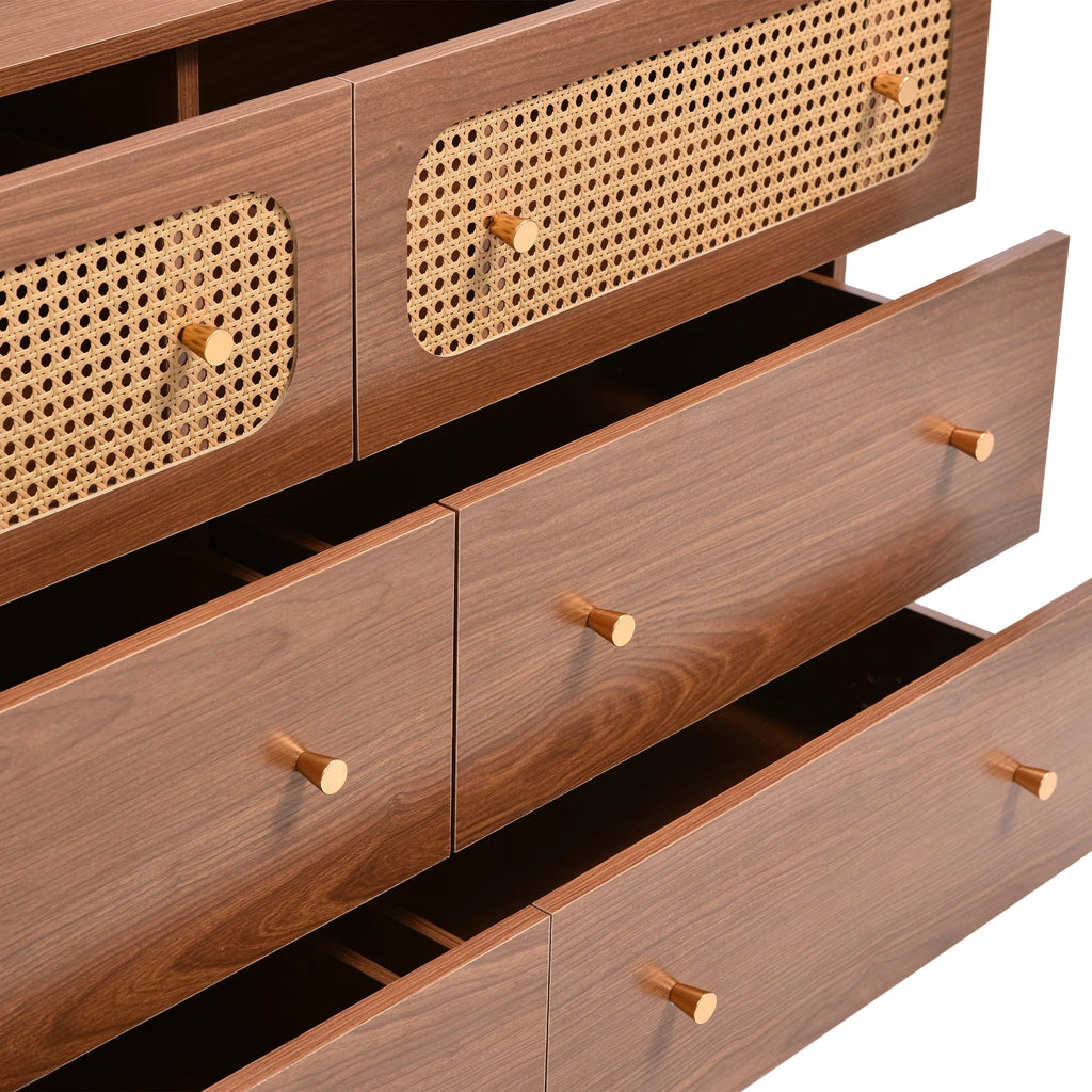 6 Drawer Rattan Dresser F781