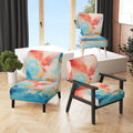 Upholstered Abstract Accent Chair and Mid-Century Modern Arm Chair B64524