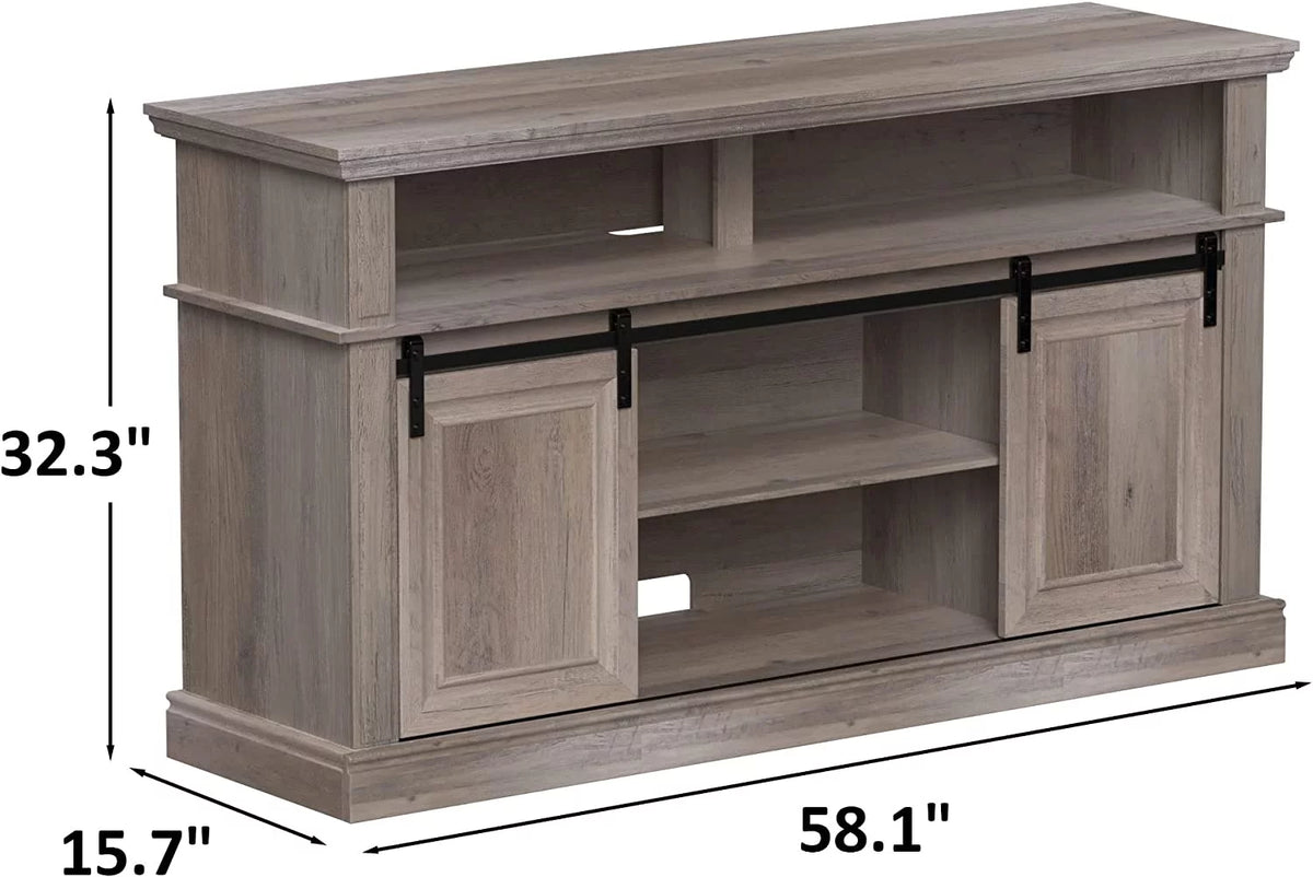 58 TV Stand with Electric Fireplace, Gray M30746