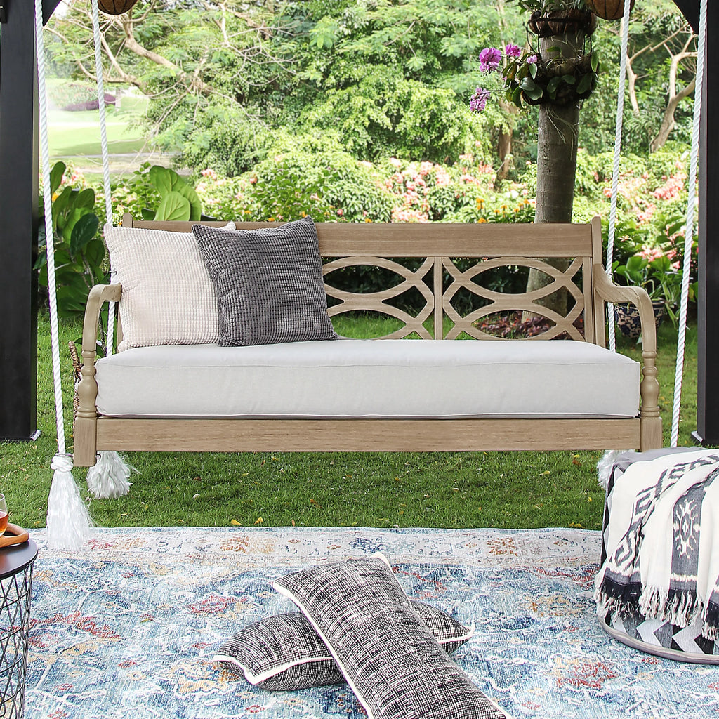 Wood Outdoor Swing Daybed with Cushion A2066