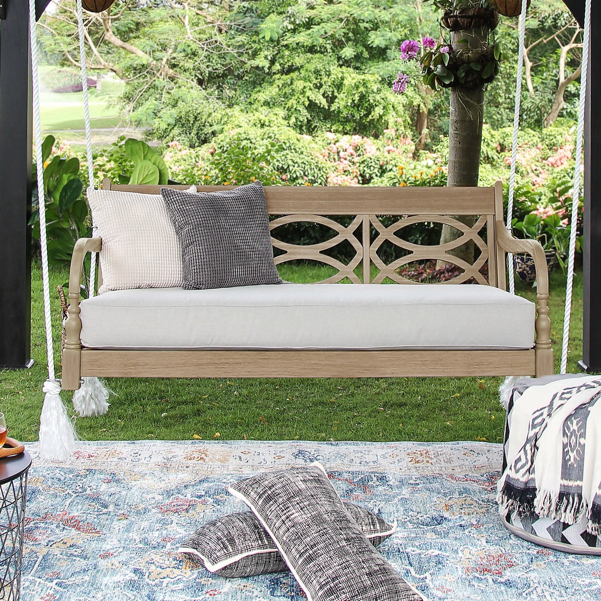 Wood Outdoor Swing Daybed with Cushion A2066