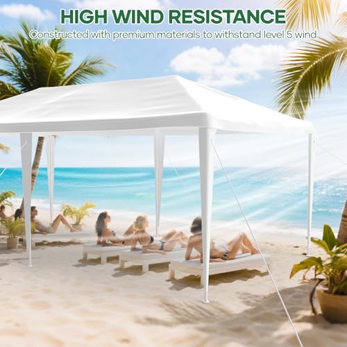 10'x30' White Party Tent with 8 Removable Sidewalls V4201