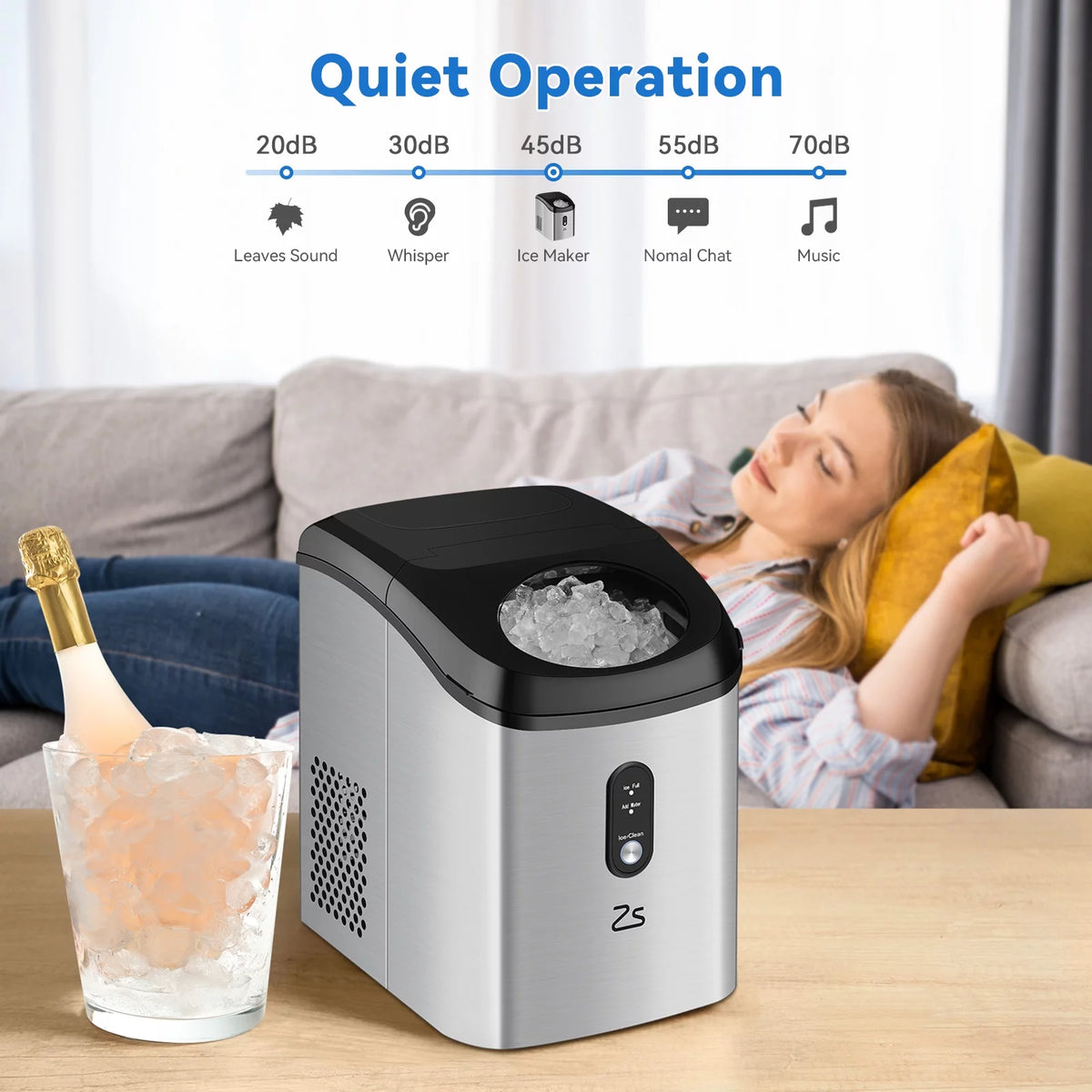Countertop Nugget Ice Maker with Soft Chewable Pellet Ice S9880