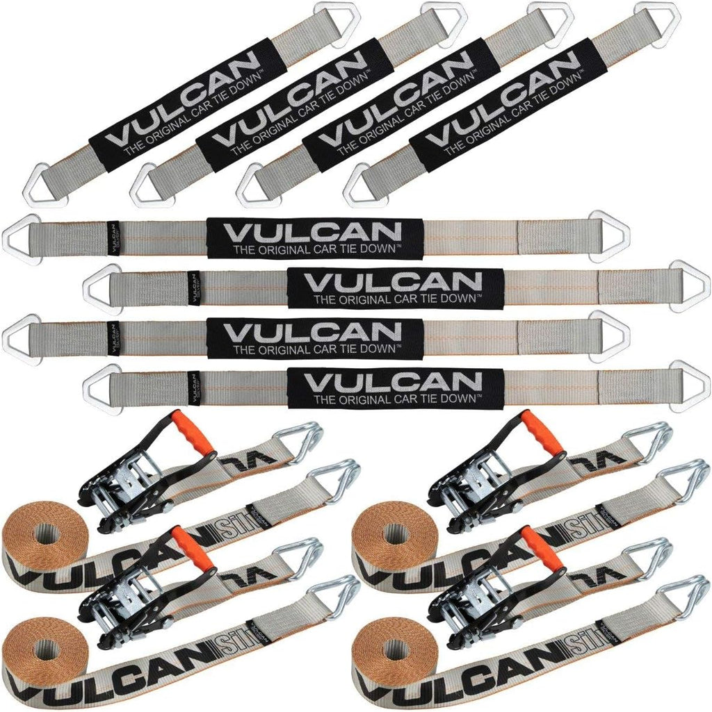 Axle Strap Tie Down Kit with Wire Hook Ratchet Straps J1841
