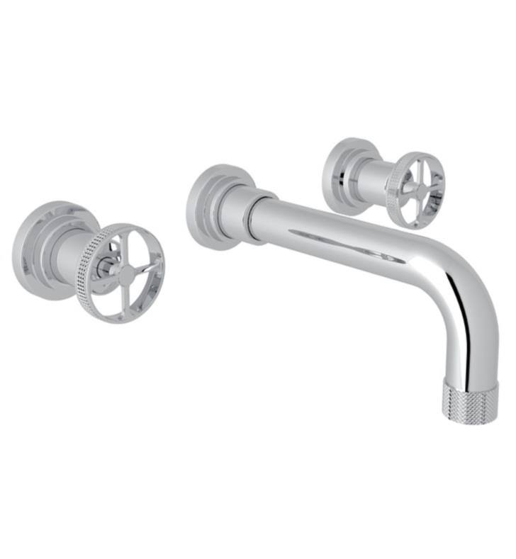 Wall Mount Widespread Lavatory Faucet in Satin Unlacquered Brass I275939