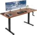 Height Adjustable 60 X 24 Inch Dark Walnut Standing Desk F621