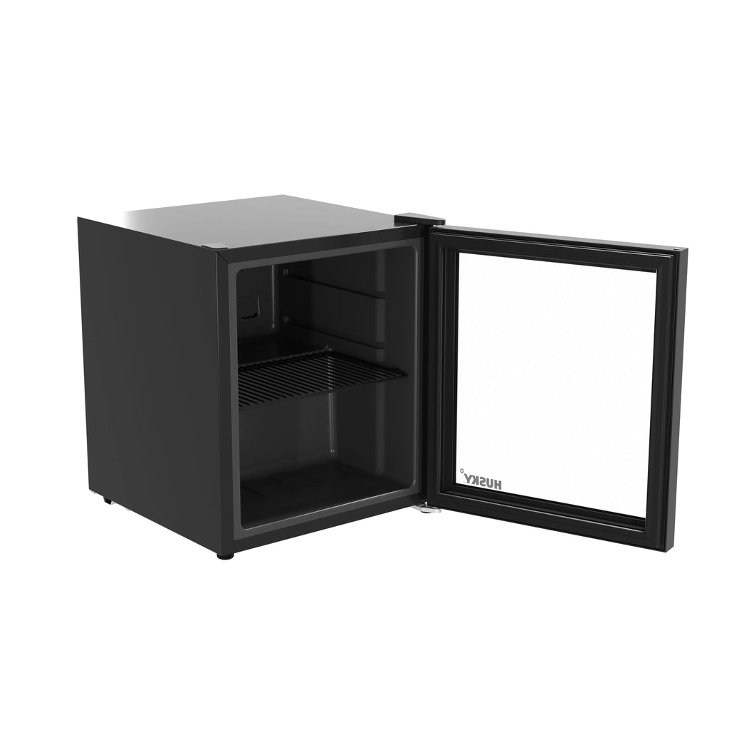 46L Reversible Glass Door Beverage Refrigerator 1.6 Cu Freestanding Countertop Mini Fridge in Black T73656