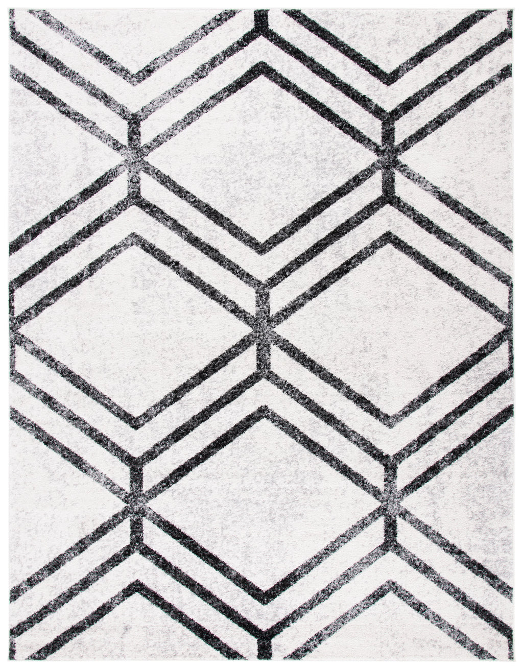 Ivory Charcoal Geometric Area Rug 8' x 10' G83109