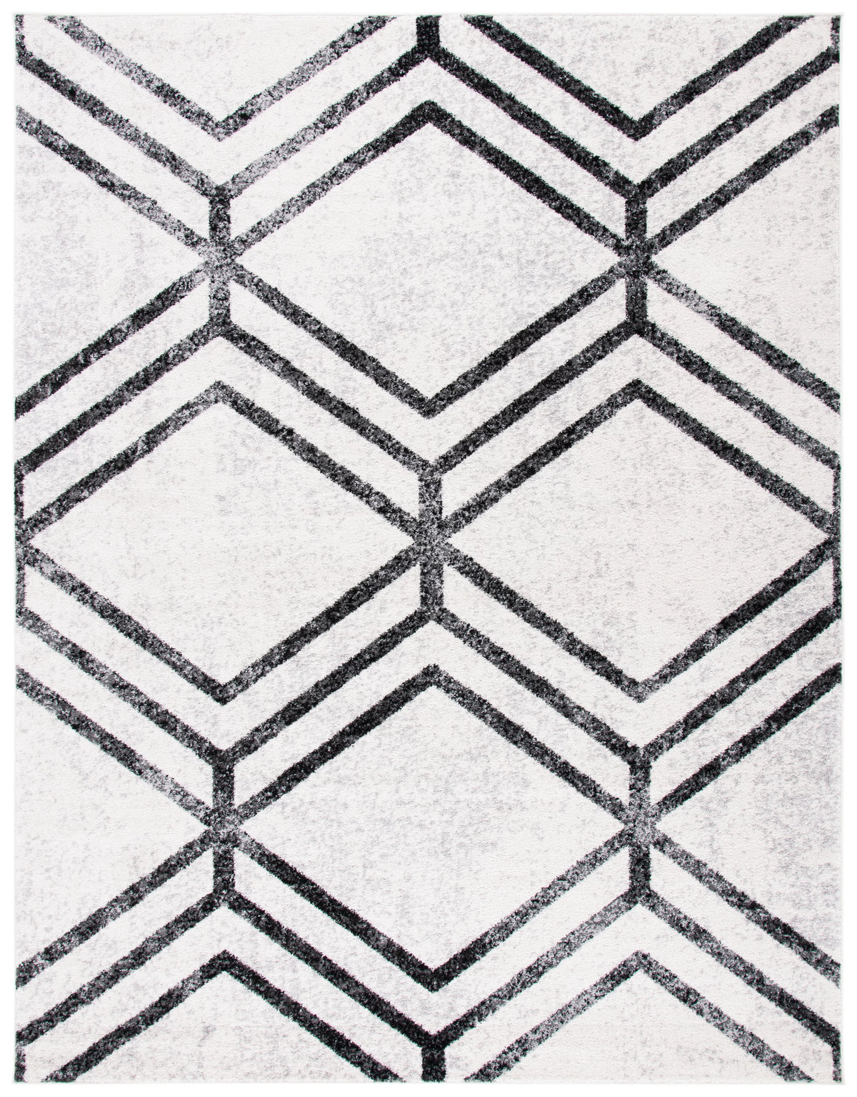 Ivory Charcoal Geometric Area Rug 8' x 10' G83109