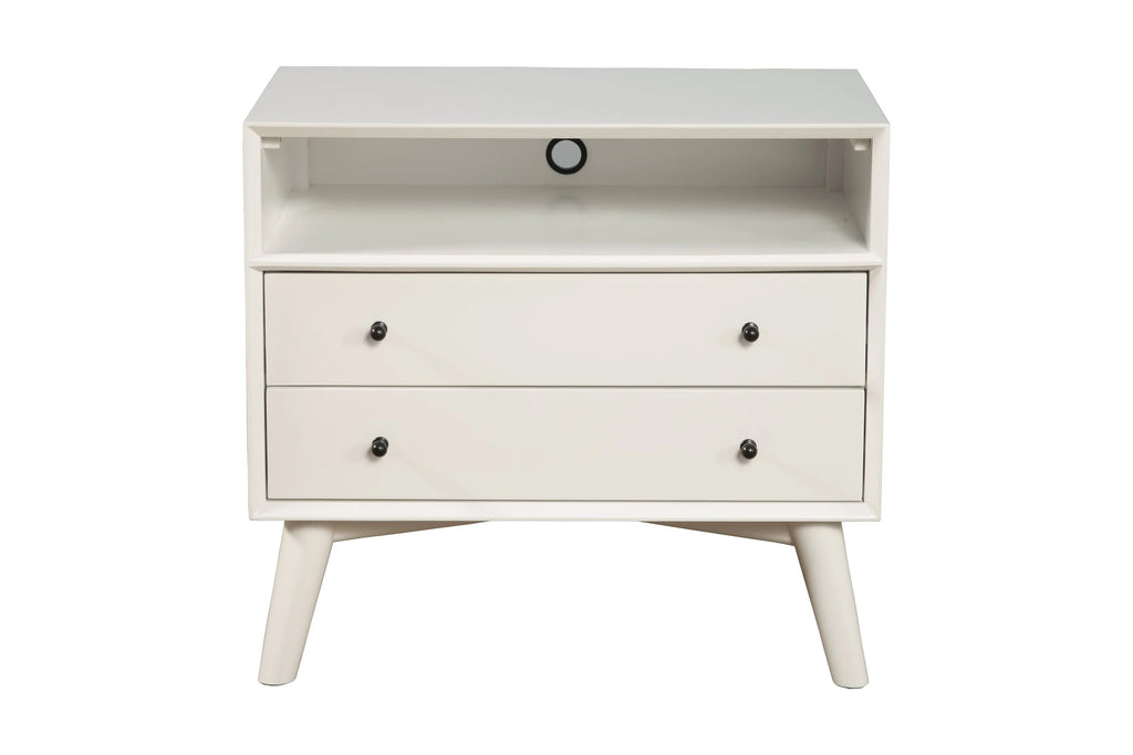 White 2 Drawer Wood Nightstand T683939