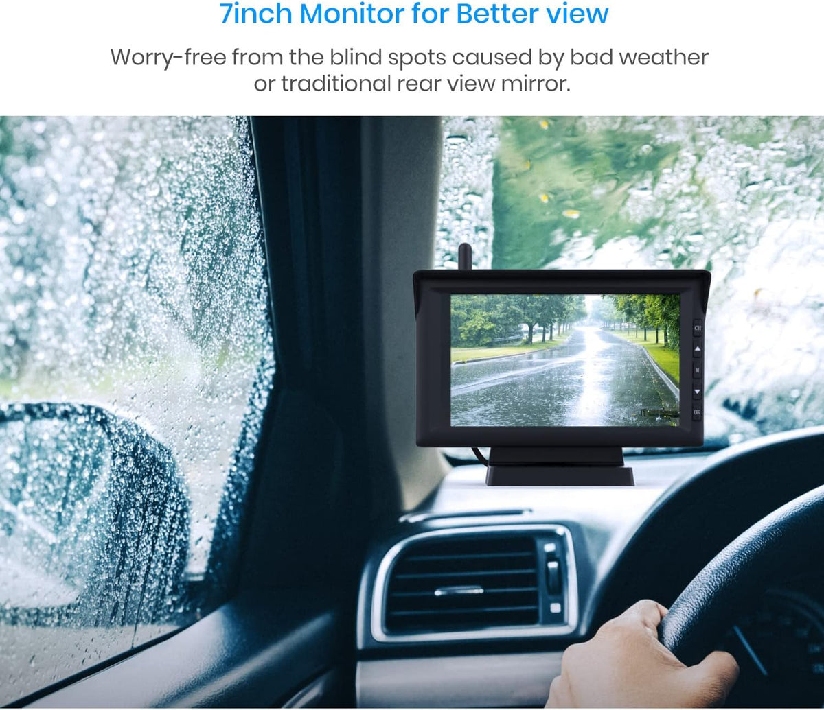 Wireless Backup Camera with 7-Inch Split Screen Monitor H960
