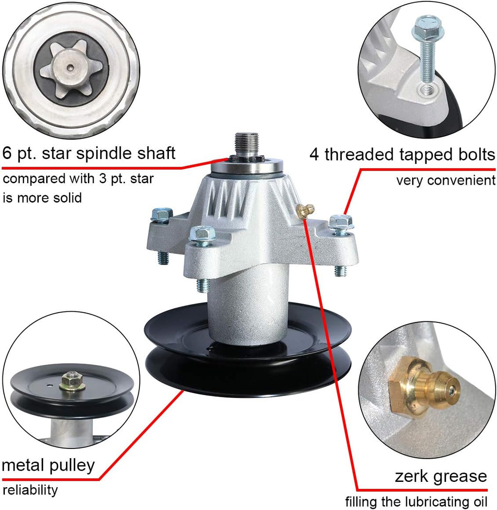 Lawn Mower Spindle Assembly with 4 Tapped Bolts Pack of 2 Z706